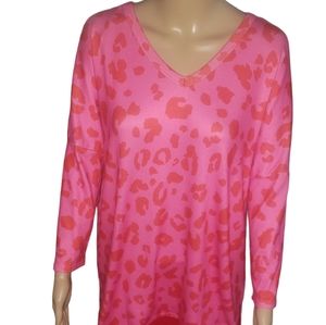 Honeyme Curvy xl getaway top in hot pink cheetah